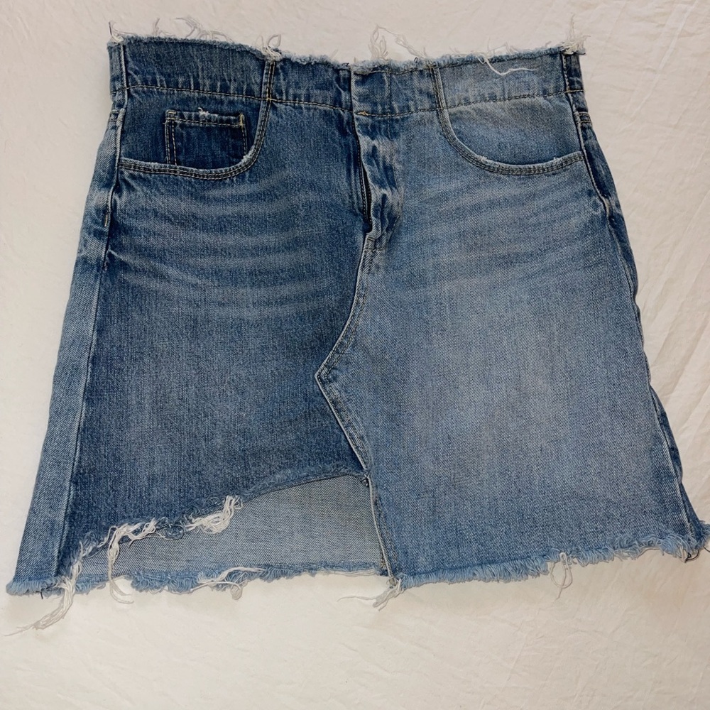 Distressed Patchwork Denim skirt